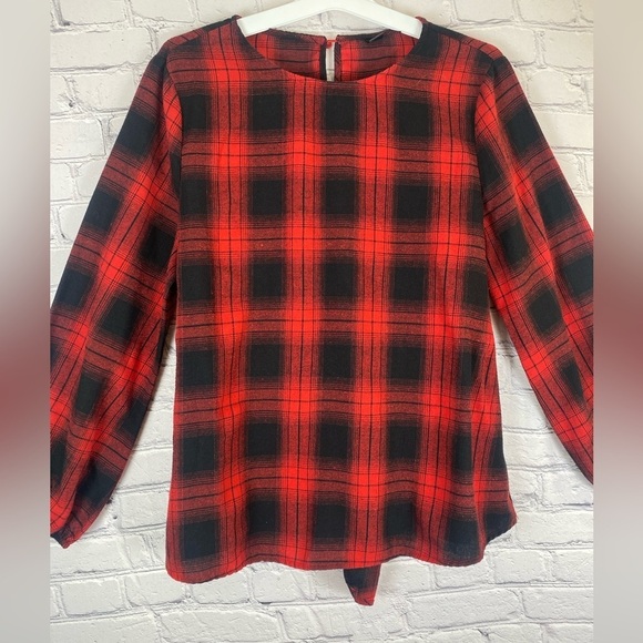 Shein Plaid Flannel Tie Waist Top size XL - Picture 1 of 8